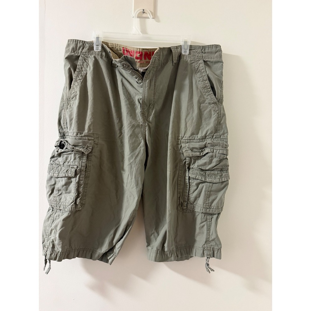 Unionbay Cargo Shorts Mens 40 Green Good Cotton Multi-Pocket Outdoor Casual